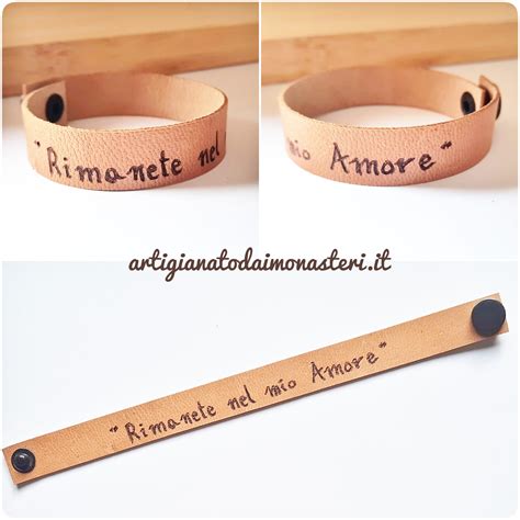 braccialetti in cuoio con preghiera|“Rimanete nel mio Amore” – Bracciale in Cuoio.